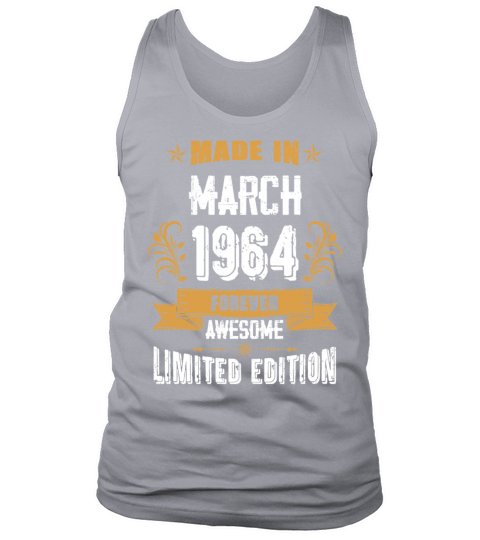 March 1964 Vintage Birthday Present Tank Top Unisex