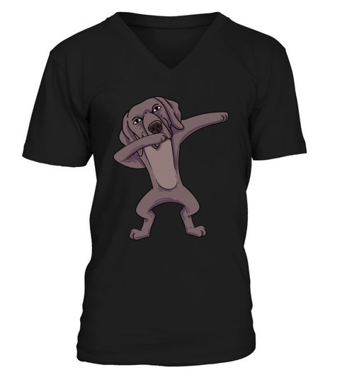 Dabbing Weimaraner V-Neck T-shirt