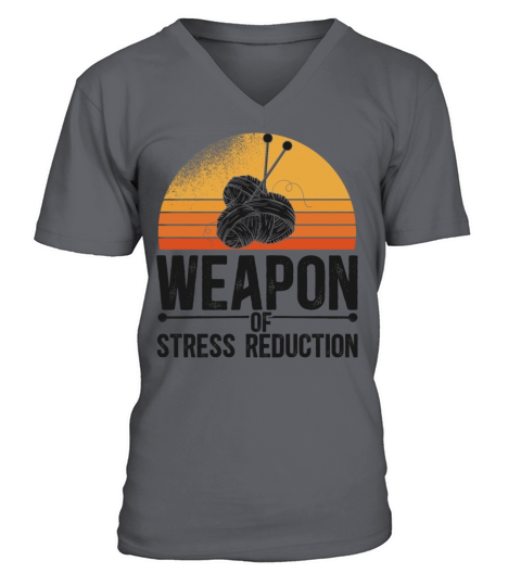 Knitting Knitter Retro Vintage V-Neck T-shirt