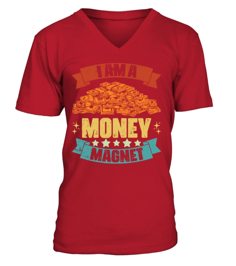 Vintage I Am A Money Magnet Positive Thinker V-Neck T-shirt