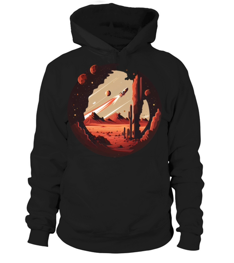 Vintage Space Science Mars Fiction Geek Solar Hoodie Unisex
