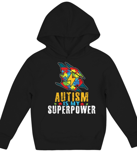 My Power Colorful Puzzle Autism Awareness Kids Hoodie