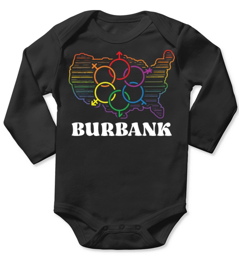 Burbank Pride Flag Pride Month LGBTQ Flag LGBT Com Long Sleeve Baby One-Piece
