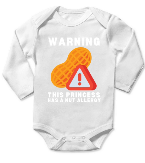 Peanut Allergy Awareness Peanut Allergic Long Sleeve Baby One-Piece