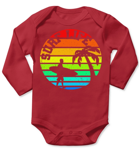 Tropical Vintage Sunset Surf Life Long Sleeve Baby One-Piece