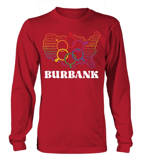 Burbank Pride Flag Pride Month LGBTQ Flag LGBT Com Long sleeved Unisex