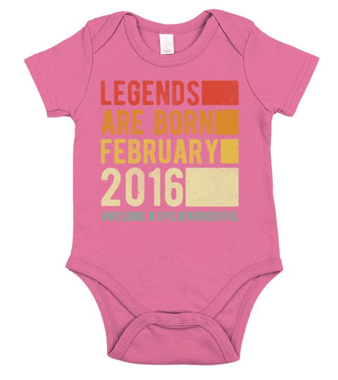 Birthday February 2016 Short Sleeve Baby One-Piece