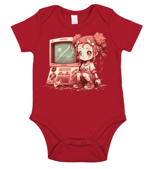 Gamer Girl Glitch Short Sleeve Baby One-Piece