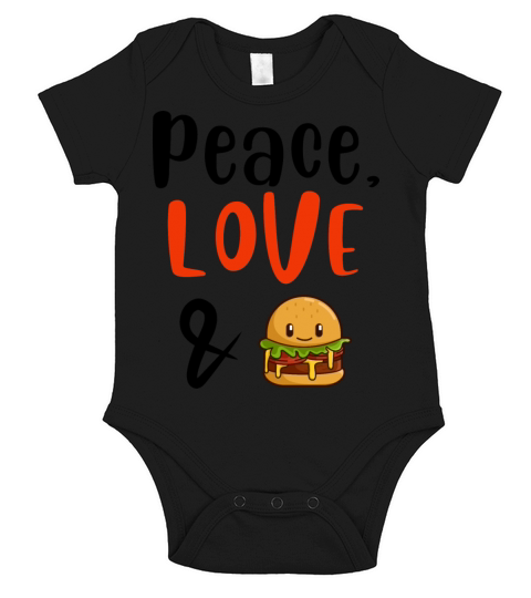 Peace Love and Burgers Short Sleeve Baby One-Piece