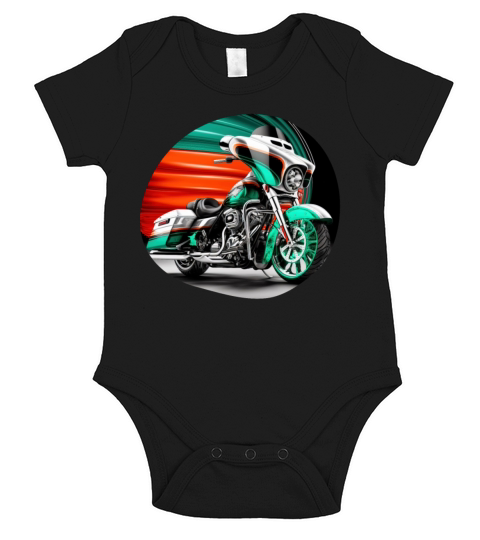 Vintage Motorcycle Biker With Mexico Flag Short Sleeve Baby One-Piece