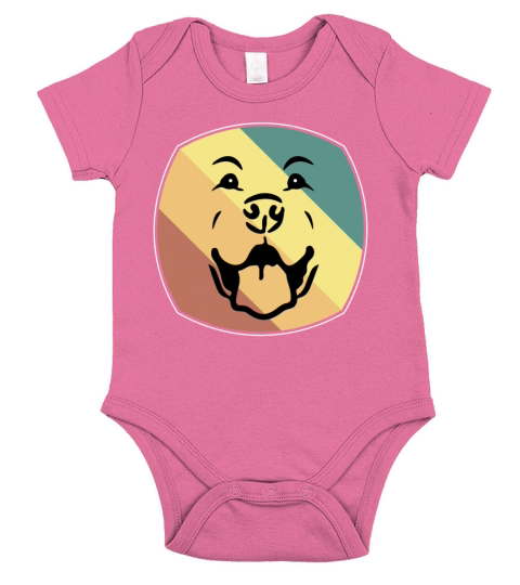 Vintage Retriever Labrador Lover Owner Happy Face Short Sleeve Baby One-Piece