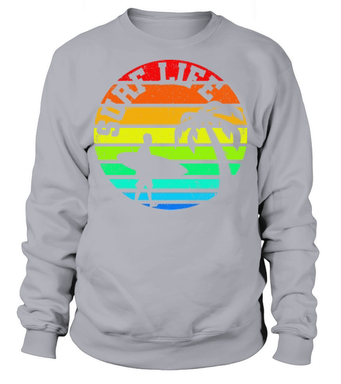 Tropical Vintage Sunset Surf Life Sweatshirt Unisex