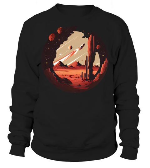 Vintage Space Science Mars Fiction Geek Solar Sweatshirt Unisex