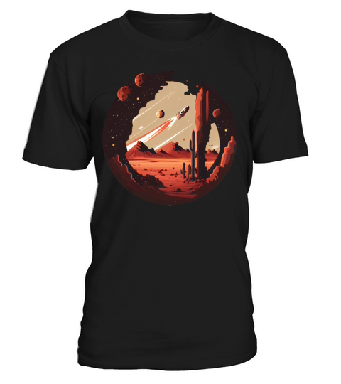 Vintage Space Science Mars Fiction Geek Solar T-Shirt Unisex