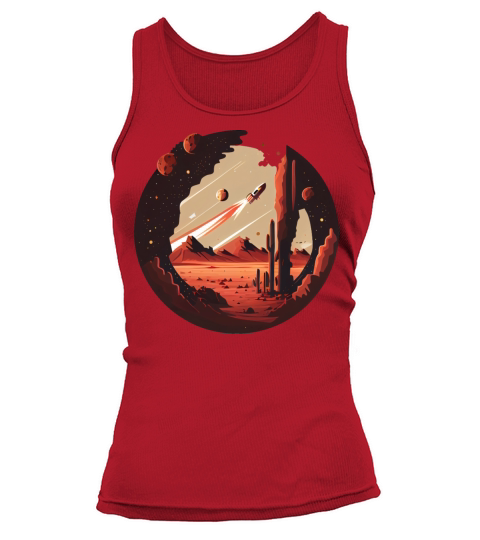 Vintage Space Science Mars Fiction Geek Solar Tank top Woman