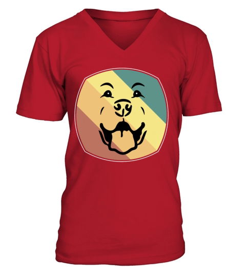 Vintage Retriever Labrador Lover Owner Happy Face V-Neck T-shirt