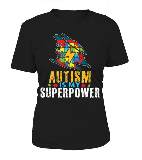 My Power Colorful Puzzle Autism Awareness Women's T-Shirt