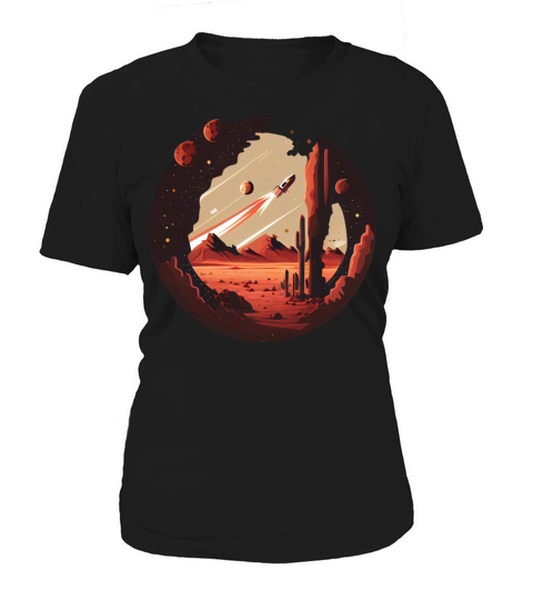 Vintage Space Science Mars Fiction Geek Solar Women's T-Shirt