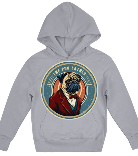 The Pug Father vintage Kids Hoodie