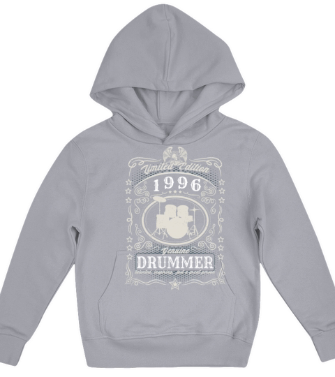 Vintage 1996 Drummer Birthday Gift Percussionist Kids Hoodie