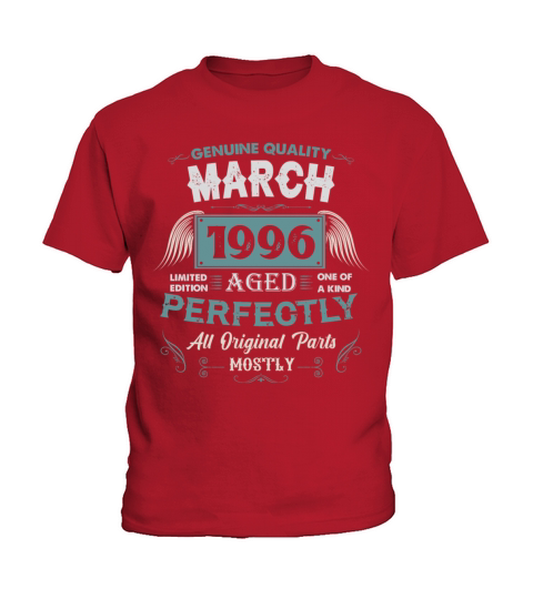 March 1996 Vintage Birthday Present Kids T-Shirt