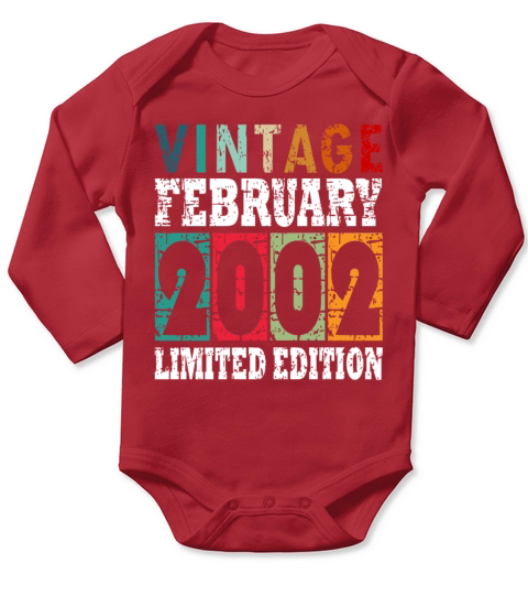 2002 February vintage Long Sleeve Baby One-Piece
