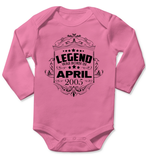 A legend was born in April 2005 Long Sleeve Baby One-Piece