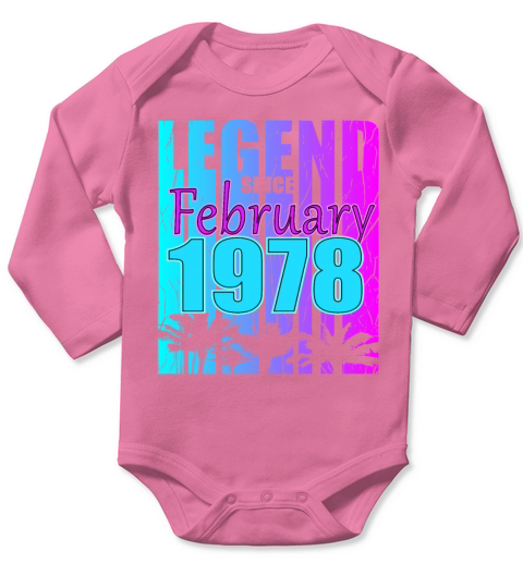 Born in 1978 Legend February Vintage Long Sleeve Baby One-Piece