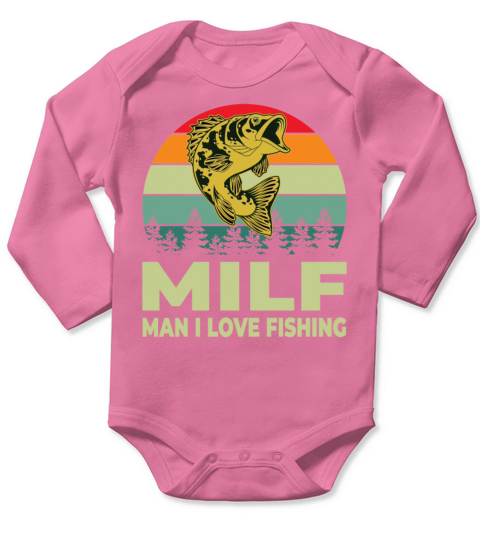 MILF Man I Love Fishing Long Sleeve Baby One-Piece