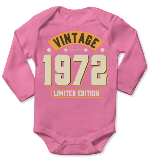 Vintage 1972 50th Birthday Fiftieth Gift Long Sleeve Baby One-Piece