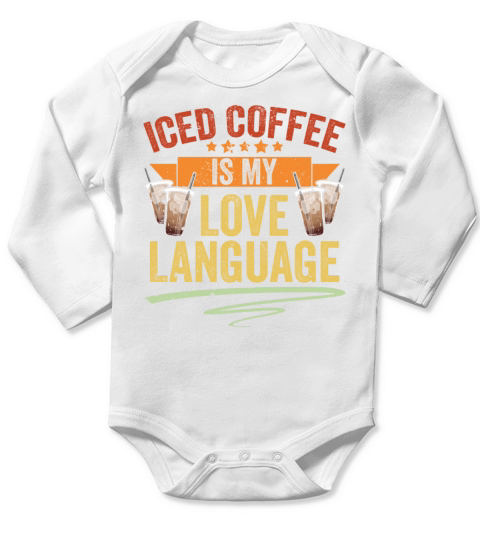 Vintage Iced Coffee Is My Love Language Iced Long Sleeve Baby One-Piece