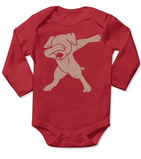 Weimaraner Dabbing Long Sleeve Baby One-Piece