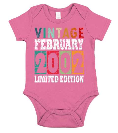 2002 February vintage Short Sleeve Baby One-Piece