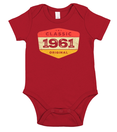 Classic 1961 62 Birthday Vintage Short Sleeve Baby One-Piece