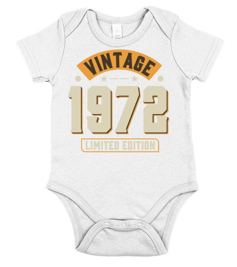 Vintage 1972 50th Birthday Fiftieth Gift Short Sleeve Baby One-Piece