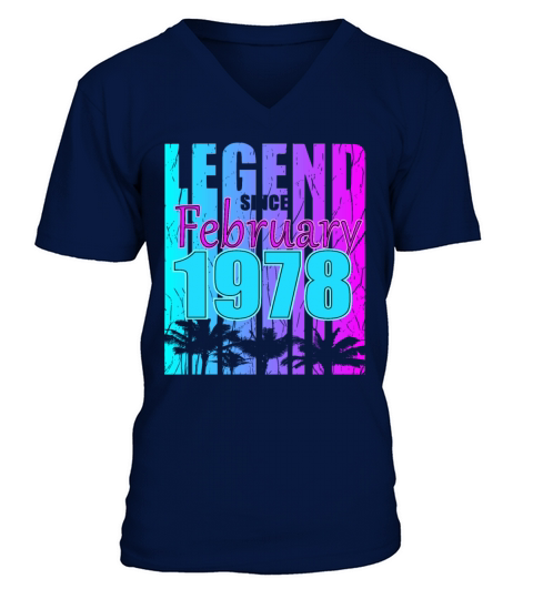 Born in 1978 Legend February Vintage V-Neck T-shirt