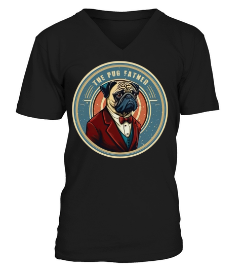 The Pug Father vintage V-Neck T-shirt