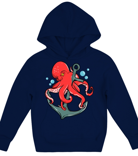Octopus Anchor for Octopus Lover Kids Hoodie