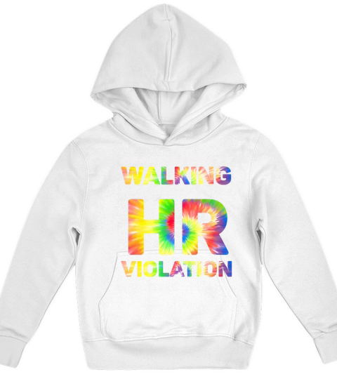 Vintage Walking HR Violation Apparel Nigh Tie Dye Kids Hoodie