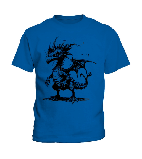 Cool Little Vintage Dragon With Wings Kids T-Shirt