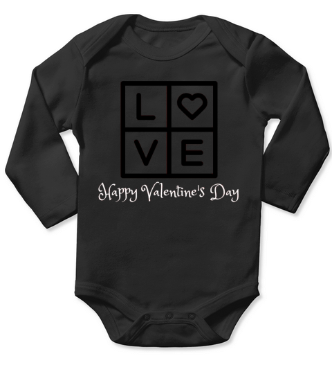 Happy Valentines Day Long Sleeve Baby One-Piece