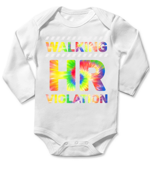 Vintage Walking HR Violation Apparel Nigh Tie Dye Long Sleeve Baby One-Piece