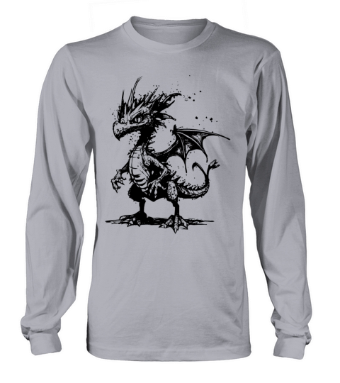 Cool Little Vintage Dragon With Wings Long sleeved Unisex