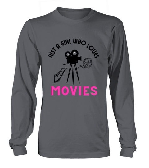 Just a girl who loves movies black and pink design Long sleeved Unisex