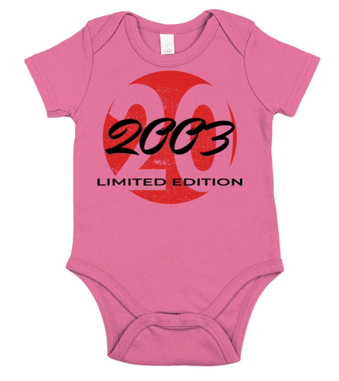 20th birthday men women 20 years 2003 vintage Short Sleeve Baby One-Piece