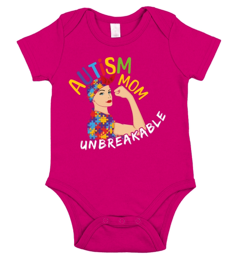 Autism Mom Unbreakable Puzzle Autism Awareness Day Short Sleeve Baby One-Piece