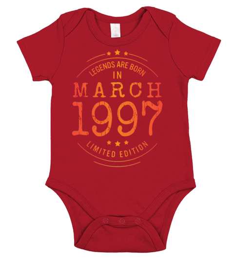 Birthday March 1997 Limited Edition Vintage Short Sleeve Baby One-Piece