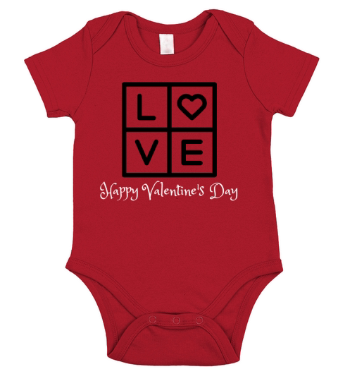 Happy Valentines Day Short Sleeve Baby One-Piece