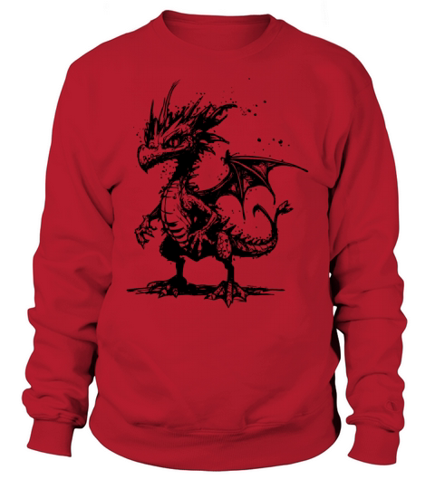Cool Little Vintage Dragon With Wings Sweatshirt Unisex