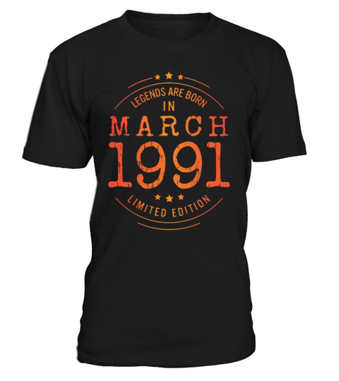 Birthday March 1991 Limited Edition Vintage T-Shirt Unisex